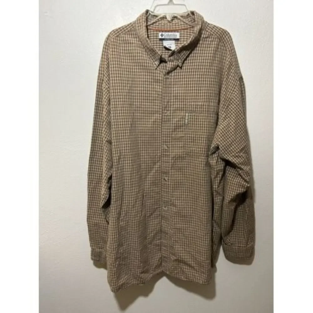 Columbia long‎ sleeve casual button down mens shirt size XXL